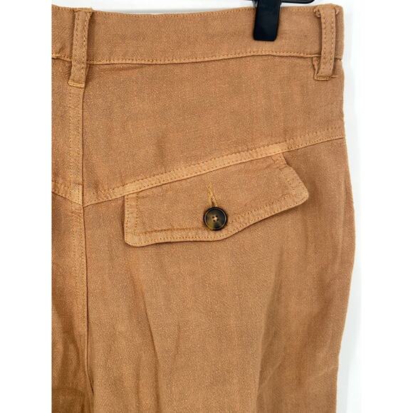 Free People New! Faded Love Linen Blend Pants Brown Casual Boho Size 26 - Picture 8 of 14